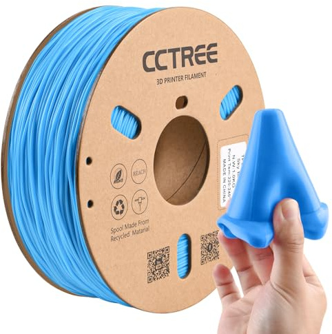 CCTREE 3D Drucker TPU Filament 1.75mm, 1kg Spool (2.2 lbs), Himmelblau