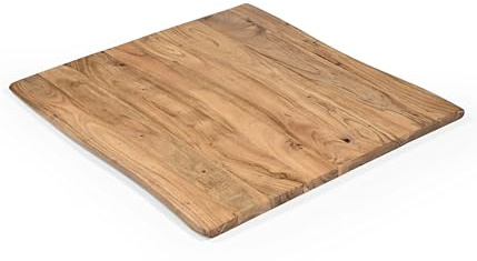 Linele® Massivholz Tischplatte 80x80 cm, Akazienholz, 2,6 cm stark