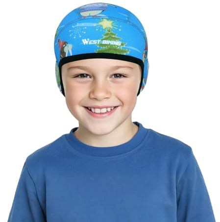 AYPOW Bambini Invernale Caldo Berretto per Bicicletta Berretto Sottocasco, Antivento Termico Cappello da Sci Cappellini da Ciclismo con Copri Orecchie, sotto Casco per Ragazzi Ragazze all'Aria Aperta