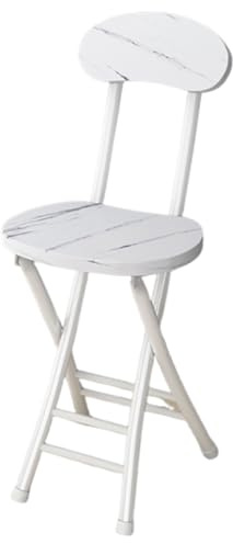 Sgabello pieghevole portatile con schienale, sedia da bancone da cucina, design stabile, per dormitori e sale da pranzo, altezza seduta 47 cm, soluzione salvaspazio