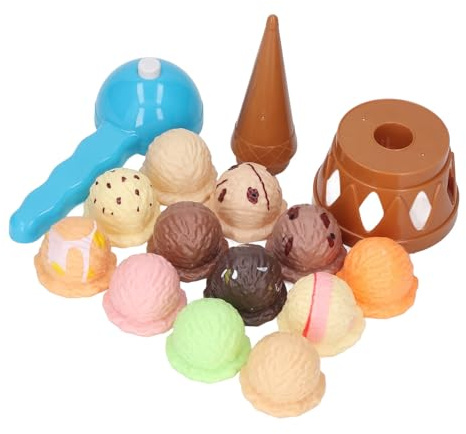 Asixxsix Jouet de Crème Glacée pour Les Enfants, Jeu de Simulation de Nourrariture, Jeu de Cornet de Crème Glacée, de Simulation, Jouet Alimentaire Coul, d'apprentissage Préscolaire