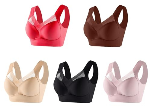 Cocila Reggiseno Donna Adesivo per Abbigliamento Yoga Crop Vest Reggiseni Anti Cedimento La Schiena Materni Grigio (Rd2 XXXXXL) Postoperatorio Compressivi con Gancio Davanti Trasparente Post