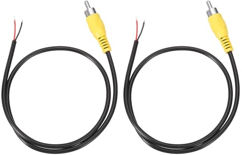 QUARKZMAN 1.6FT RCA Vers Fil Nu Cable Haut-Parleur, 22AWG Remplacement Fiche RCA Male Jaune Vers Extrémité Ouverte Pigtail Cable Audio Connecteur Adaptateur Pour Amplificateur, Lot De 2