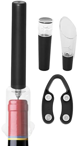 Ouvre-bouteille avec pompe à air – Aérateur manuel | Kit d'ouvre-vin aiguille pour la maison, les voyages, les sacs, les vacances, le bar, la fête, la cuisine, le pique-nique, le camping |