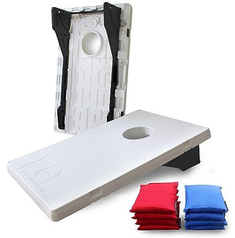 Driveway Games Unisex-Erwachsene EZ Carry Portable All-Weather Cornhole Set Outdoor-Spiel tragbar, Weiß