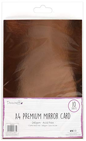 Dovecraft DCBS164 Essentials A4 Mirror Card-Rose Gold, Multi Colour, 1, 10 Pack