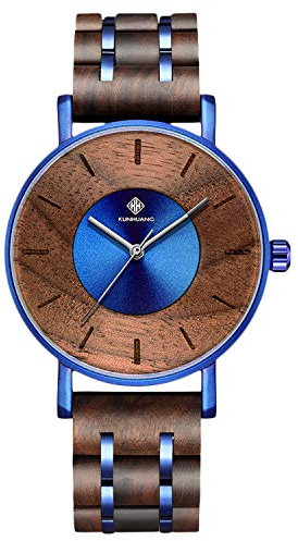 rorios Holz Armbanduhren Mode Herren Holzuhr Analog Quarz Uhr Holzuhren Männer Minimalistisches Men Watch