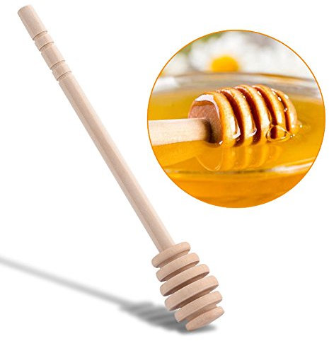Tyenaza 50 Piezas Palitos Miel de Madera, Mini Cuchara Miel Madera de 16 CM, Portátil Palos para Miel, para Dispensar y Llovizna Mermelada de Miel, para Bodas, Cumpleaños, Baby Showers, Navidad