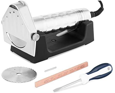 Royal Catering RCKK-80.3 Couteau À Kébab Électrique Shawarma (Vitesse de rotation : 8 000 tr/min, Épaisseur de coupe : 0 - 6 mm, Diamètre de la lame : 80 mm)