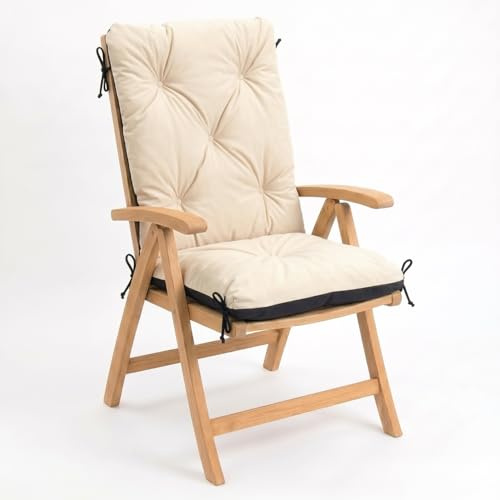 4L Textil trädgårdsstolsdyna för fåtölj Dynor för utomhusstolar(50x70x50 cm, Beige)