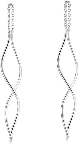 MATERIA by Matthias Wagner Durchzieher Ohrringe Silber 925 - Damen Ohrhänger Spirale lang SO-231