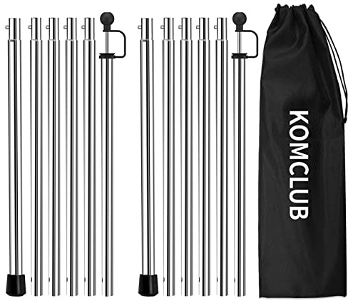 KOMCLUB Telescoping Tent Poles - Adjustable 94.5 Camping Poles with Stainless Steel Rods for Hiking and Outdoor Activities