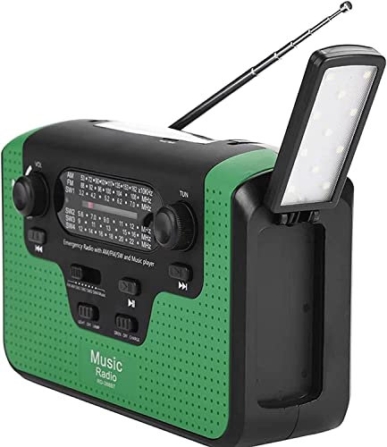 CAFFIA Weather Radio - Emergency Radio NOAA Hand Crank Radio Flashlights for Emergencies AM/FM Solar Hand - Battery Operated Radio with Cell Phone Charger - Emergency Radio