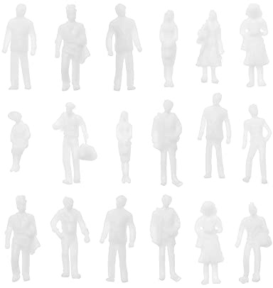 OTOTEC 100Pcs 1:100 White People Unpainted Figures Exquisite Miniature Character Models Decorative Accessories for DIY Making Mini Dollhouse Building