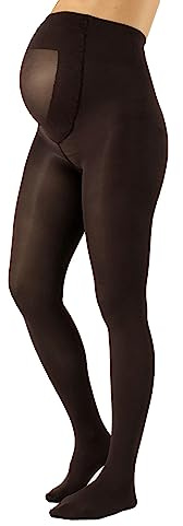 CALZITALY Medias Invernales Premama, Panty Para Futura Mama, 100 DEN | Negro, Amarillo, Naranja, Verde, Rosa | S, M, L, XL, XXL, 3XL, 4XL | Calcetería Italiana (S, Marón)