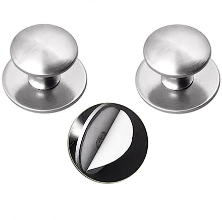 YQOLG87 Autoaderente Maniglie Pomelli per cassetti,2 Pezzi Pomolo per cassetti in plastica Autoadesiva,Manopola per Armadi senza punzoni,Per mobili moderni guardaroba,27mm/1in,brushedsilver