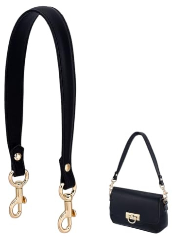 PH PandaHall Schwarzer Handtaschenriemen Aus Echtem Leder Taschengriff Ersatz Schultertaschenriemen Mit Verschlüssen Für Handtaschen Tragetaschen Aktentaschen Geldbörsen DIY Handtaschenherstellung