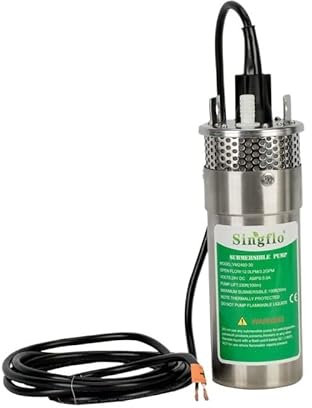 PIGENE Adjustable Small submersible pump Submersible DC Solar water pump for Deep Well 12V /24V 12L/min (Size : 12V)