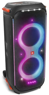 JBL PartyBox 710 Portable Indoor and Outdoor Party Speaker with Built-In Lights, IPX4 Splashproof Design, Deep Bass and Robust Wheels, in Black (Renewed)