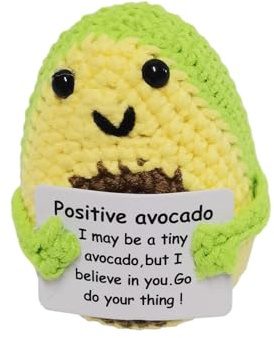 Biluer Supporto Emotivo Fatto a Mano Avocado - Regalo Motivazionale Positivo All'uncinetto Simpatico Pocket per Compleanno, Vacanze e Feste