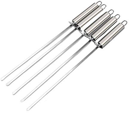Brochettes de Kebab professionnelles 5 pièces bâtons de brochette pour brochettes de barbecue brochettes en métal en acier inoxydable bâtons de brochette de Kebab pour la fête Brochettes de Kebab en