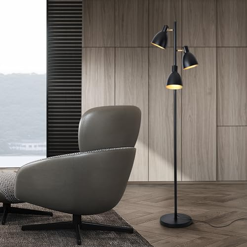 lux.pro Golvlampa Witney golvlampa 3 x E14 3 fittings svart lampa stående metall