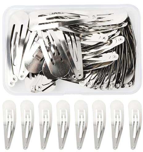 NATUCE 50PCS Plata Pinza de Pelo para Niñas Mujeres, 5CM Clips de Pelo de Metal, Horquillas Pelo, Accesorios Cabello, Pinza para el Cabello, Pernos de Pelo, Clips de pelo para Niñas, Chicas (Plata)