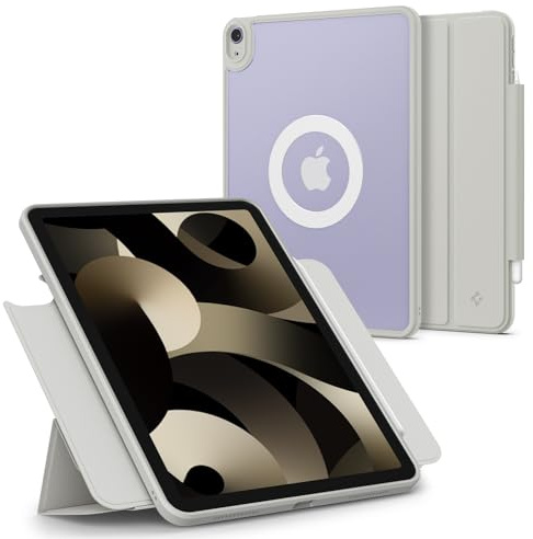 Spigen AirSkin Pro OneTap Hülle Kompatibel mit iPad Air 8. M4/7. M3/6. M2/ 5./4. Generation (2026/25/24/22/20) 11 Zoll und 10.9 Zoll Case Vollständig Abnehmbarer Deckel mit Magnet - Grau
