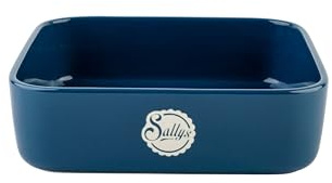 Sallys Stoneware Ofenform eckig 23,5 x 23,5 x 7 cm - Auflaufform aus natürlichen Materialien, kratz- und schnittfest (Night Blue)