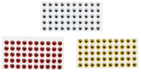 PATIKIL 300Pcs 8mm Yeux pour Leurres De Pêche 3 Couleurs