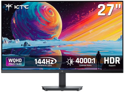 KTC 27 Inch QHD(2560 * 1440) 100Hz Computer Monitor - IPS Panel, Anti-Blue Light Screen, 100% High Color Gamut, 123% sRGB, Support FreeSync and GSync, PC Monitor for Casual Gaming and Working