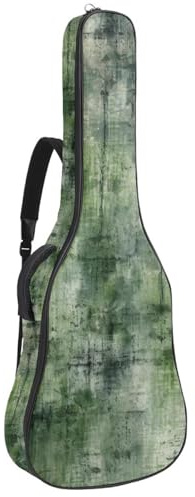 Akustikgitarrentasche Groß Schöne Gitarrentasche für 40/41/42 Zoll, Wasserdichte Gigbag mit Schwamm Schutzschicht, Grün Vintage Meliert Textur, Mehrfarbig Nr. 05, 42.9x16.9x4.7 in, Gitarrentasche