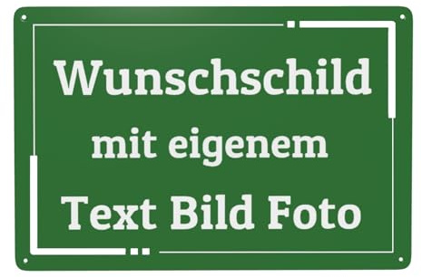 CCZUIML Schilder Selbst Gestalten, Wunschtext Schild, Personalisiert mit Text/Name/Foto/Logo/Schrift für Garage, Hotel, Parkplatz, Schule, Carport, Firma, Garten, Wohnadresse