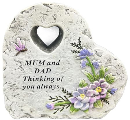 Angraves Special Mum and Dad Graveside Memorial Heart Flower Dragonfly Grave Plaque Ornament Decoration