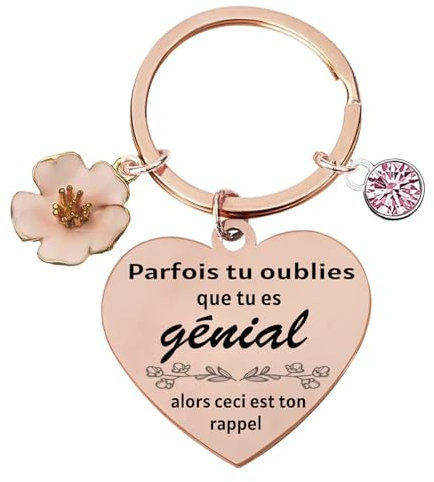 ENSTAB Porte Clef Couple Cadeau Pour La Petite Amie Cadeau Pour Maman Porte-clés Sœurs (Or rose-B)