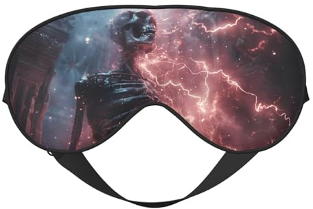Máscara de sueño de esqueleto eléctrico surrealismo, máscaras de ojos para dormir de doble cara, máscaras para dormir para mujeres y hombres, cubiertas opacas para dormir, viajes