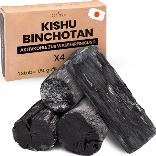 ORINKO® Binchotan Charcoal Water Filter Sticks x5 - Kishu Activated Charcoal for Natural Water Purification - Eco-Friendly Carbon Filter for Jugs and Carafes - Sustainable Zero Waste Solution