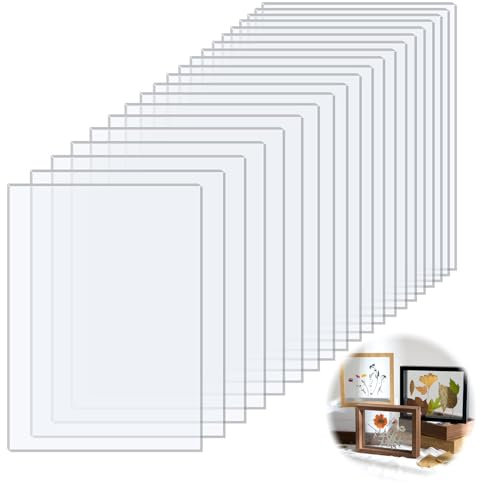 Xmart 20 Pezzi 15 x 10 x 0.1 cm Plexiglass Trasparente Fogli Acrilici Trasparenti Lastre Plexiglass Lastre Metacrilato Trasparente per Cornice per Foto Visualizzazione di Progetti Pittura