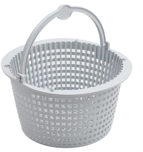 Swimming Pool Skimmer Filter Basket with Handle 16.5x9.5x12cm White Plastic Replacement Part