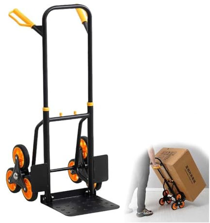 Home Accessorie Treppensteigerwagen, 3-rädriger, Leichter Rollwagen – hält 150 kg, tragbarer Handwagen für Verschiedene Oberflächen – Coll