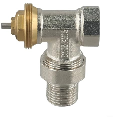 Válvula reguladora termostática de ángulo de latón sin cabeza, rosca, control automático de temperatura para calefacción de radiador, autorregulación, construcción anticorrosión -M30 x 1,5 mm (DN15)