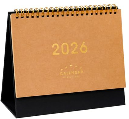 AEKZOX 1 pièce Calendrier de bureau 2025-2026, Calendrier mensuel debout avec liste de tâches, Calendrier familial, Calendrier scolaire 2025 2026