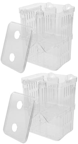 LOLIPPYY 2pcs Aquarium Fish Egg Incubator Fish Breeding Container In-tank Isolation Boxes Separator for Aquarium Small Incubator Hatching Isolators Transparent