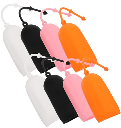 jojofuny Coprispugna da Viaggio in Silicone Elasticizzato 8 Pezzi, Protezione Antiperdita per Bottiglie di Lozione Fino a 22cm, per Uso in Viaggio