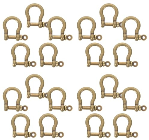 BESTonZON 20pcs Handmade Metal Horseshoe Buckle Key Chain for DIY Leather Craft Purse Zipper Decorative Metal Buckle Screw Shackle