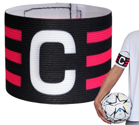 Braccialetti del Capitano di Calcio | Fascia Sportiva del Capitano per Calcio | Bande per Giocatore Regolabili Anti-Caduta, da Gioco, Braccio del Capitano Elastico per