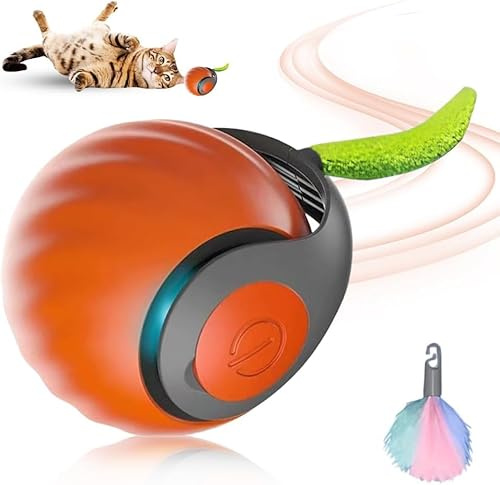 Catnat Katzenspielzeug Elektrisch, 2026 Neu Intelligent Katzenball Elektrisch Interaktives Spielzeug, Interaktives Katzenspielzeug Selbstbeschäftigung Katzenball für Katzen Hunde (1 Stück Rot)
