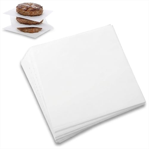200 hojas de papel para hornear sin blanquear, 15 cm x 15 cm de papel encerado para alimentos, pan, queso antiadherente, mantequilla, para separar las empanadas, galletas, pastelería y envasado de