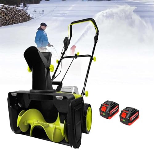 LYNNEYING Pala Di Neve Senza Fili, Pala A Coclea Manovrabile Con Angolo Regolabile, Libera Una Larghezza 50Cm, Ideale Per Terrazzi, Scale E Spazi Stretti Commerciali