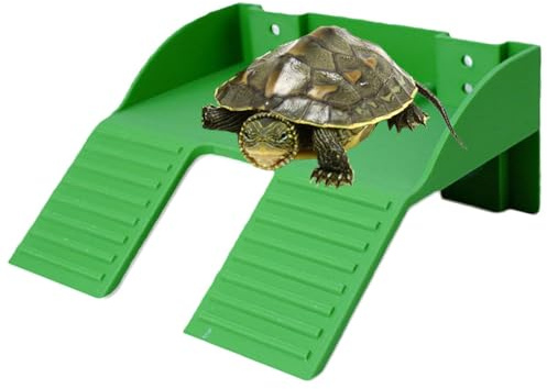 Sköldpaddas Solbad - med Mathållare Ramp Akvariedekor | Solningssten Till Sköldpaddsbassäng | För reptiler terrapiner geckor ödlor grodor och vattenlevande husdjur klättring berikning sömn